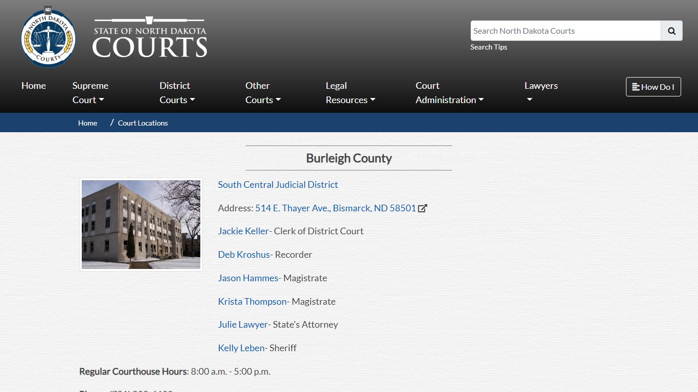 North Dakota Court System - Burleigh County - North Dakota Supreme Court